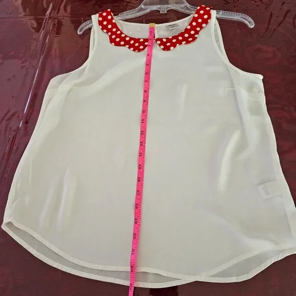 Disney/Lauren Conrad Collab Minnie Mouse Red & White Polka Dot Shorts Set Sz M - Picture 4 of 13